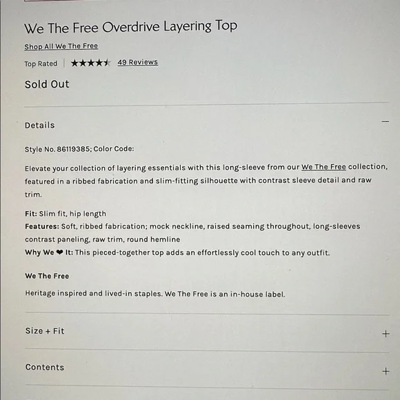 We The Free Overdrive Layering Top Size Medium Sweetheart Combo - Picture 5 of 6